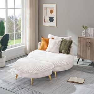 NicBex 65 Inch Loveseat,Modern Corduroy Loveseat Sofa with 3 Colorful Pillows,Upholstered 2-Seater Couch Set for Living Room,Bedroom,Lounge - 1 of 4