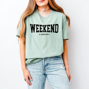 Simply Sage Market Weekend I love You Heart Short Sleeve Tee - XL - Sage - 1 of 4