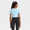 Girls' Twist Front Ribbed T-Shirt - All In Motion™ - 2 of 3