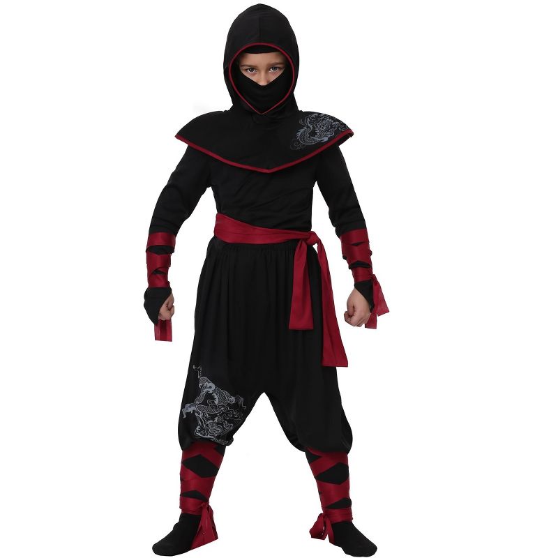 HalloweenCostumes.com Boy's Shadow Ninja Costume, 1 of 3