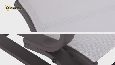 Beige Outdoor Glider Chair with Smooth Rocking Arms