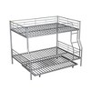 NicBex Full XL over Queen Bunk Bed Convertible Metal Frame Triple Bed Frame with Scroll Wheels, Guardrails and Ladder, No Box Spring Required - 3 of 4