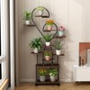 FONTOI 9 Tiered Indoor Plant Shelf, Plant Flower Holder Stand, Tree-Shaped Plant Rack for Home, Patio, Black & Dark Walnut, 10.2"*64.96"*35.43" - 2 of 4