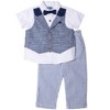 Little Lad Infant Boy's 3-Piece Mock Vest Clothing Set - 3 of 3