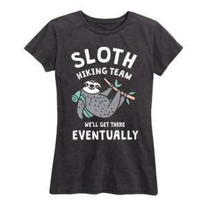 Women's - Instant Message - Sloth Hiking Short Sleeve Graphic T-Shirt - 1 of 4