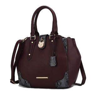 MKF Collection Lorena Snake embossed Vegan Leather Women’s Satchel Bag by Mia K - 1 of 4