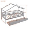 ALEXOUN Twin Size Kids Wooden Tent Bed with 2 Storage Drawers and Rails and Roof,for Kids Teens Girls & Boys,No Box Spring Needed - 3 of 4
