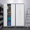 TiramisuBest 65"/73" Metal Lockers High Broom Tool Storage Cabinet Locking Doors Adjustable Shelves Waterproof Base Garage Kitchen - 2 of 4