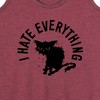 Women's - Instant Message - I Hate Everything Cat Graphic Racerback Tank - 2 of 4