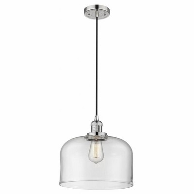 Bell - 1 Light Cord Hung Mini Pendant In Industrial Style-8 Inches Tall and 12 Inches Wide