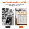 Ridstar 35.4 in. W Portable Kitchen Island Cart with Solid Wood Countertop, Storage Cabinets, Spice Rack, Towel Rack & Drawers-White - 3 of 4