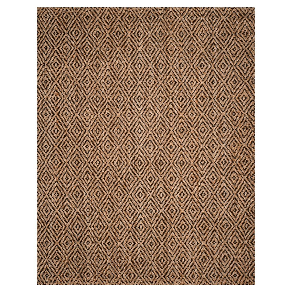 8'x10' Crista Geometric Woven Area Rug Natural/Black - Safavieh