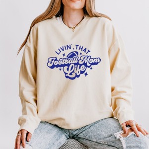 Simply Sage Market Livin' That Football Mom Life Lightweight Garment Dyed Sweatshirt - 1 of 4