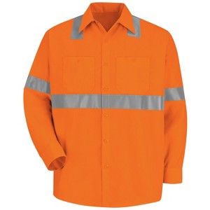 Red Kap Men's Hi-Visibility Long Sleeve Work Shirt - Type R, Class 2 - 1 of 2