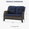 YARDSIGHT Outdoor Wicker Loveseat, 2-Seater Patio Sofa with Thick Cushions, All-Weather Rattan Couch for Garden, Porch, Balcony, Backyard - 3 of 4