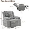 Oversized Massage Recliner Chair with Heating, 360° Swivel & 150° Recline, Single Sofa Chair with Side Pocket for Living Room, Green, Gray, Blue - 3 of 4