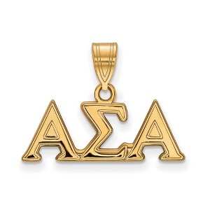 Black Bow Jewelry 14k Yellow Gold Plated Sterling Silver Alpha Sigma Alpha Greek Life Medium Pendant - 1 of 3