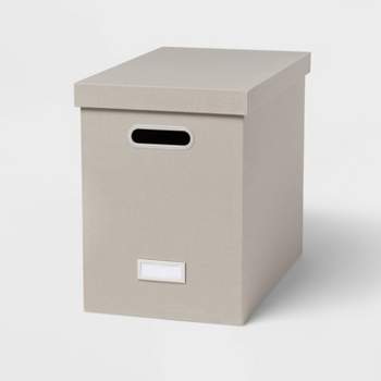 U Brands Hanging File Box with Lid - Classic Stripes