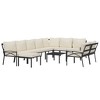 vidaXL 11 Piece Patio Lounge Set with Comfortable Sand Cushions and Sturdy Steel Frame - Easy to Assemble - Perfect for Gardens and Terraces - 3 of 4