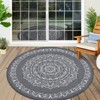 Outdoor Retro Reversible Woven Plastic Straw Rug Vintage Portable Large Area Rugs for Camping Garden Backyard Decor Waterproof Low Pile Picnic Mat - 4 of 4