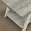 Syemin End Tables Athens Contemporary Two-Tone Wood Shelf Side Table End Table for Small Spaces Nightstand Accent Coffee Table, Gray, 23.5"*14"*22" - 2 of 4