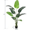 Artificial Bird of Paradise Plant, Lifelike Tall Faux Tropical Tree, Indoor/Outdoor Decorative with Bendable Leaves - 2 of 4