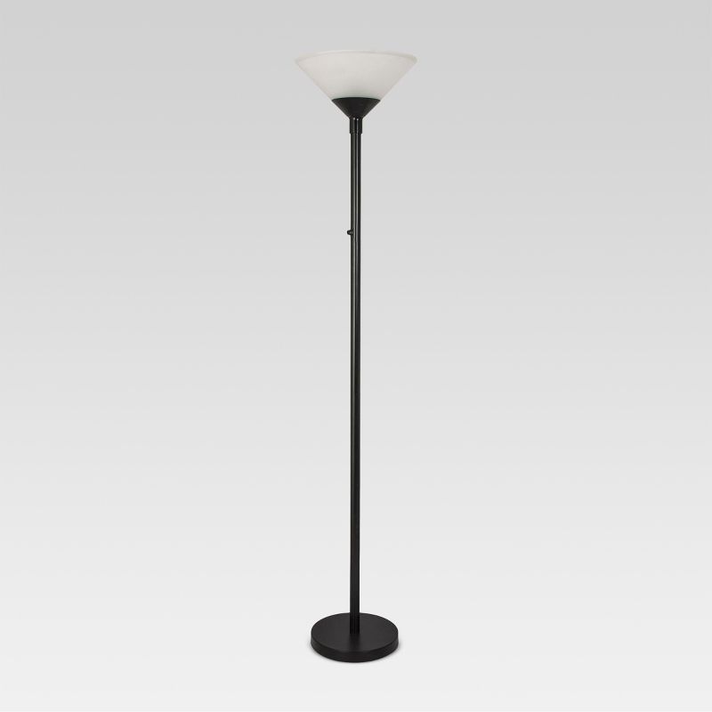 Torchiere Floor Lamp with Glass Shade - Threshold™, 1 of 7