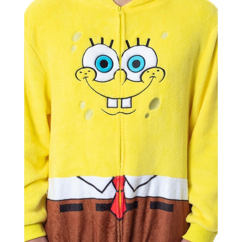 Nickelodeon Mens' SpongeBob SquarePants Costume Sleep Pajama Union Suit Yellow, 2 of 6