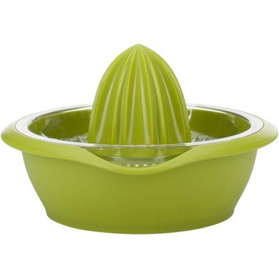 Green Polypropylene Manual Citrus Juicer with Transparent Strainer
