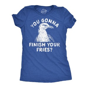 Womens You Gonna Finish Your Fries Funny T Shirt Sarcastic Graphic Tee For Ladies - Crazy Dog Women's T Shirt - 1 of 4