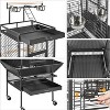 Large Bird Cage, Metal Bird Fight Cage with Play Top, Rolling Stands, Feed Bowls, Wide Tall Parrot Cage for Parakeets, Conures, Cockatiel, Cockatoo - 4 of 4
