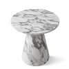 Dwen Small Round End Table,24 Round End Table with Pedestal Base,Black Circle Side Table-Maison Boucle - 3 of 4