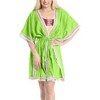 LA LEELA Women's Open Front Summer Beach Duster Beachwear Plus Size Caftan Cover Up for Swimwear - 4 of 4