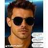 grinderPUNCH Aviator Sunglasses for Women Men, UV400 Protection Lens and Lightweight Metal Black - 3 of 4