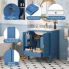 30" Bathroom Vanity with Sink, Vintage Bathroom Cabinet with Organizer & Adjustable Shelf, Mid-Century Bathroom Storage - 3 of 4