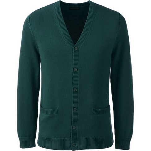 Lands' End School Uniform Men's Cotton Modal Button Front Cardigan Sweater  : Target