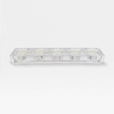 11" x 1.1" Tealight 5-Hole Glass Candle Holder Clear - Made By Design™