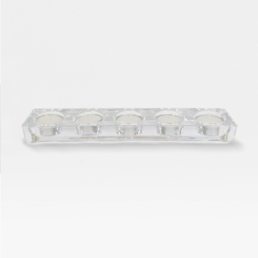 11" x 1.1" Tealight 5-Hole Glass Candle Holder Clear - Made By Design™