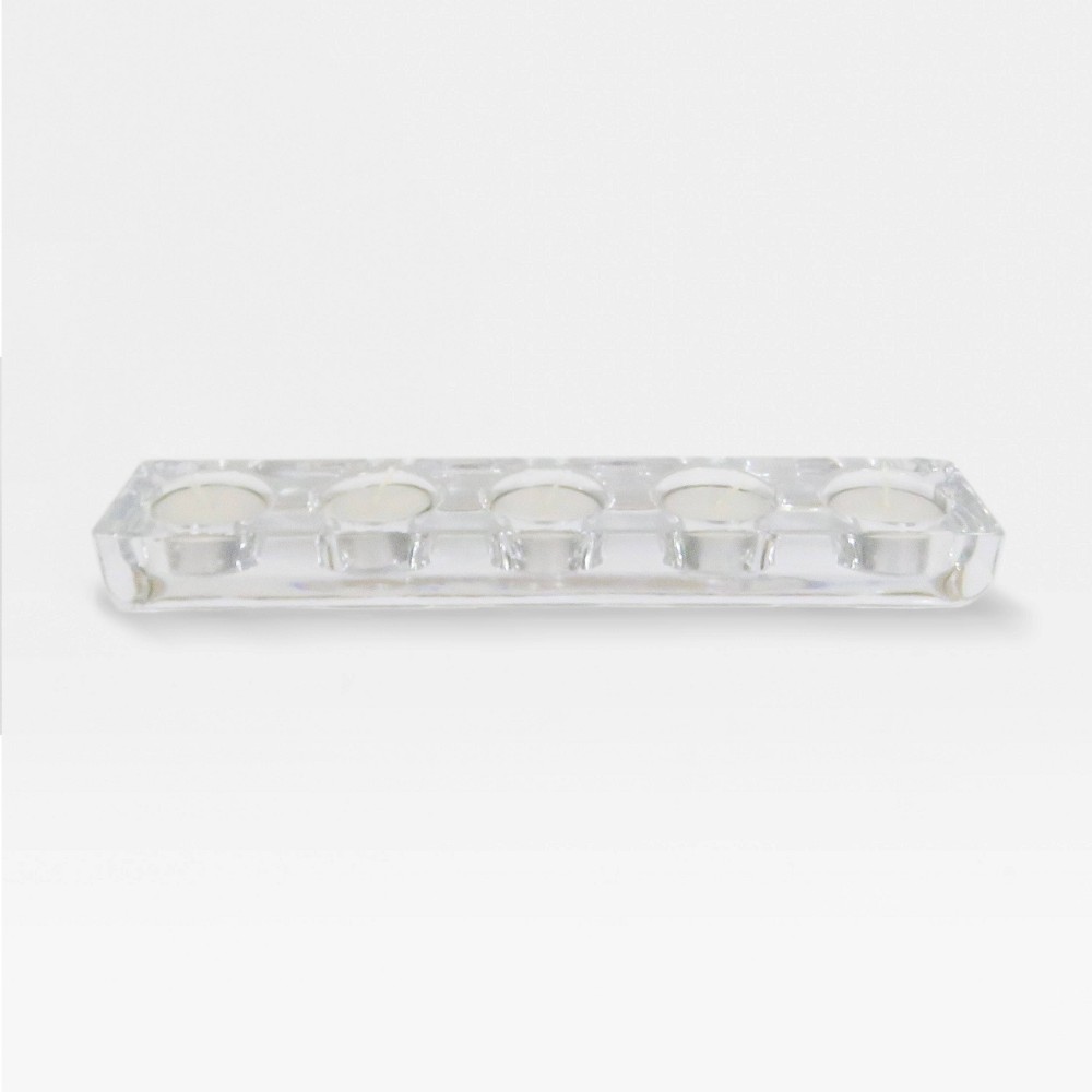 11" x 1.1" Tealight 5-Hole Glass Candle Holder Clear - Made By Design™