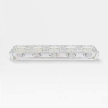 11" x 1.1" Tealight 5-Hole Glass Candle Holder Clear - Made By Design™