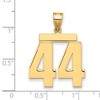 Black Bow Jewelry 14k Yellow Gold, Athletic Collection, Large Polished Number 44 Pendant - 2 of 3