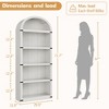 71" Tall Arched Bookshelf, 5 Tier Wooden Bookcase with Open Shelves, Freestanding Display Storage Cabinet for Living Room Home Office - 3 of 4