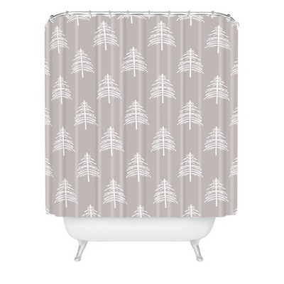 Lisa Argyropoulos Linear Trees Shower Curtain Gray - Deny Designs