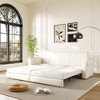 93.7" Faux Leather Chesterfield 3-in-1 Convertible Sofa Bed with Pull-Out Bed, Rolled Arms and Nailhead Trim - 3 of 4