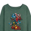Women's - Marvel - Logo Stack Lightweight French Terry Wide Neck Long Sleeve Shirt - 2 of 4