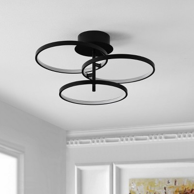 Saretta Matte Black Aluminum LED Flush Mount Light