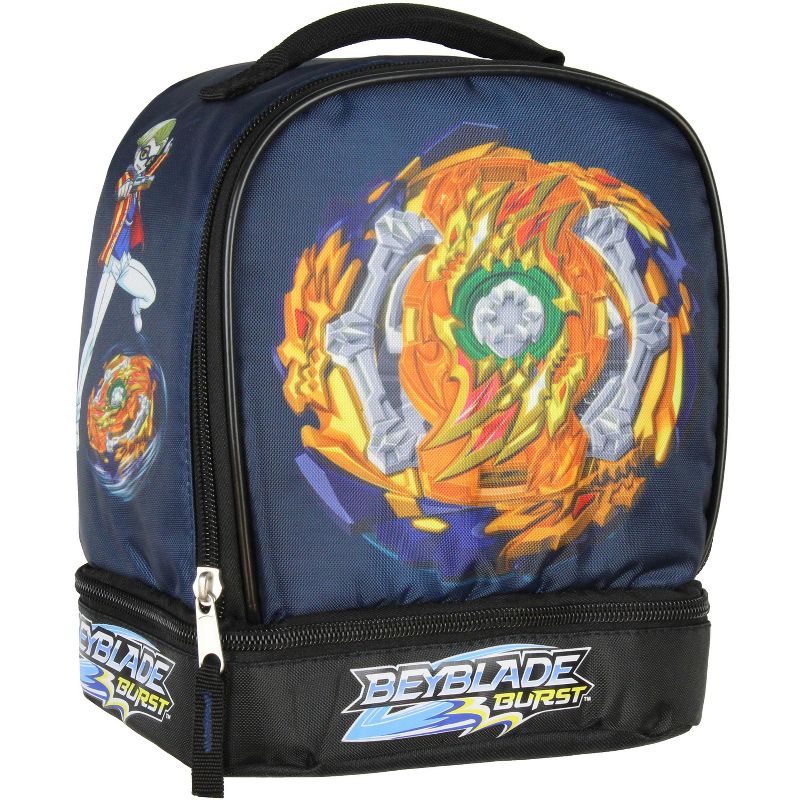 Beyblade Burst Fafnir Spinner Top Insulated Dual Compartment Lunch Bag Blue, 1 of 10