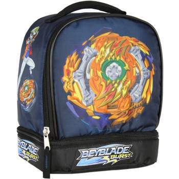Beyblade Burst Fafnir Spinner Top Insulated Dual Compartment Lunch Bag Blue