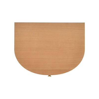 Valentine Natural Brown Beech Wood Half Moon Storage Side Table