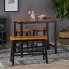 4pc Pomeroy Dining Set Walnut - Christopher Knight Home: Rubberwood Counter Height, Includes Bench & Stools - 2 of 4